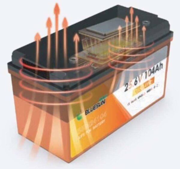 12.8V 208A litijumska baterija za solarni sistem, bočni prikaz